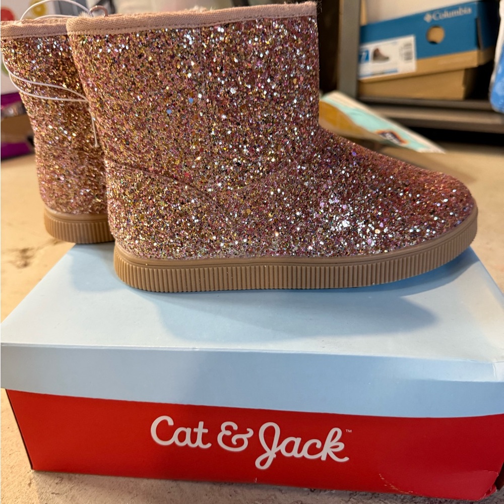 Cat & Jack Pink Glitter Boots for Kids